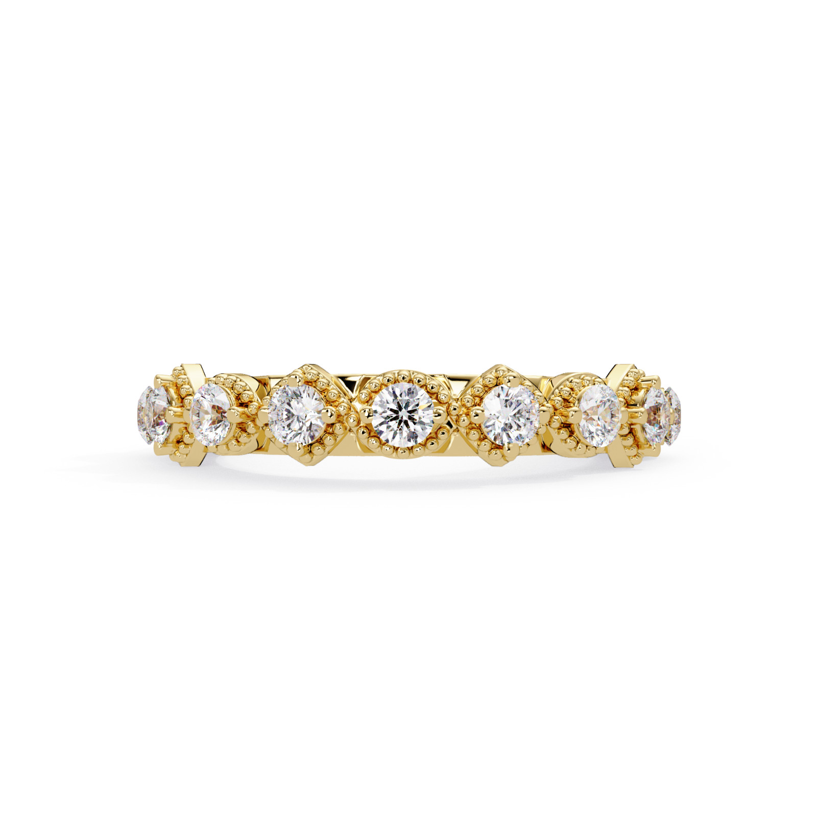 0.45 CT Round Cut Lab Grown Diamond Milgrain Wedding Band Ring 925 Silver DEFVVS