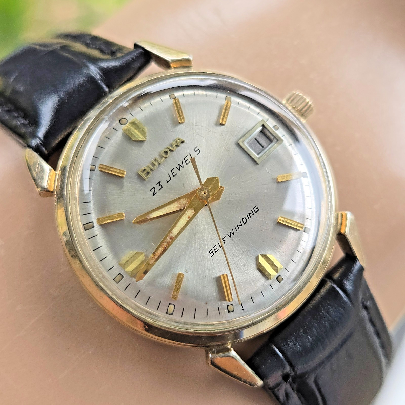 Vintage BULOVA Date King men’s automatic watch 10BPACD 23Jewels 10K RGP 1968