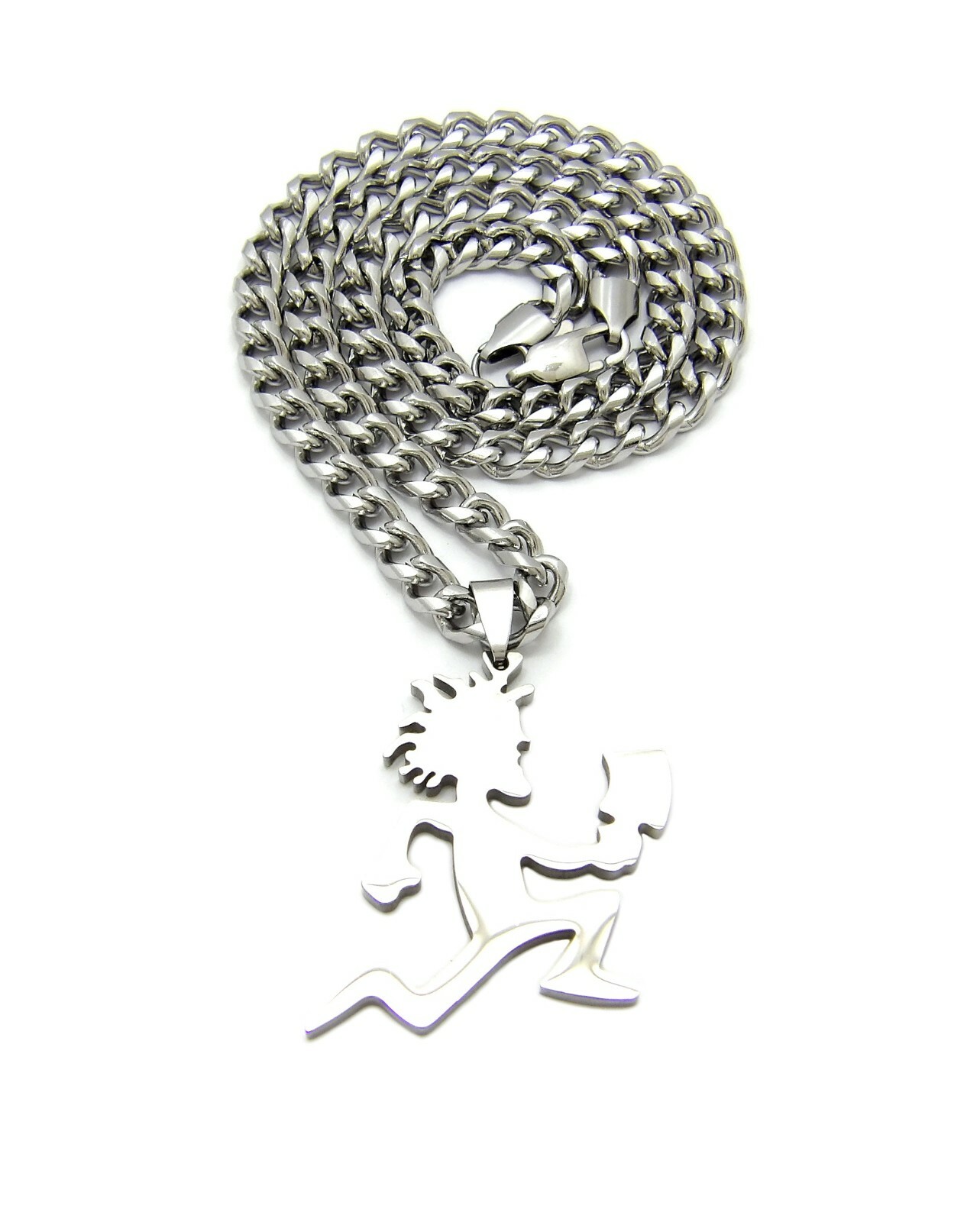 Juggalo Hatchet Man Pendant Stainless Steel Cuban Chain Hip Hop Necklace RC3908