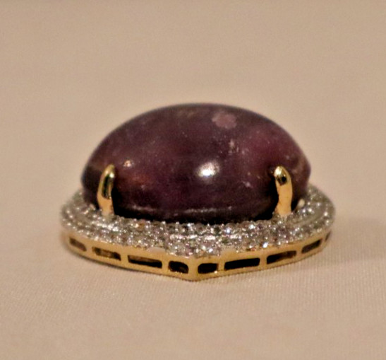 Natural Unheated Star Ruby With White Sapphire Pendant