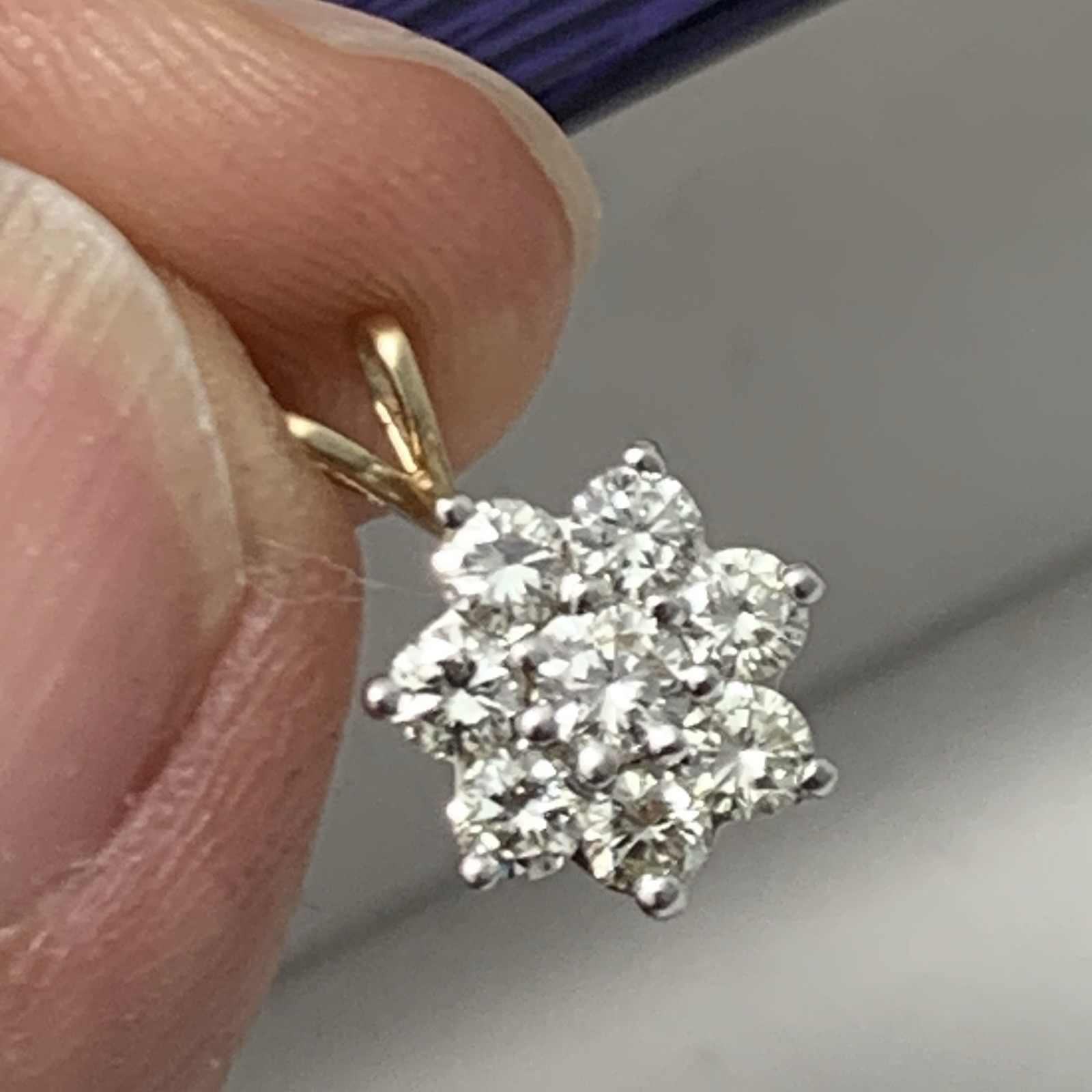 0.85TCW Natural Round Diamond 14k Solid Yellow Gold Wedding Anniversary Pendant