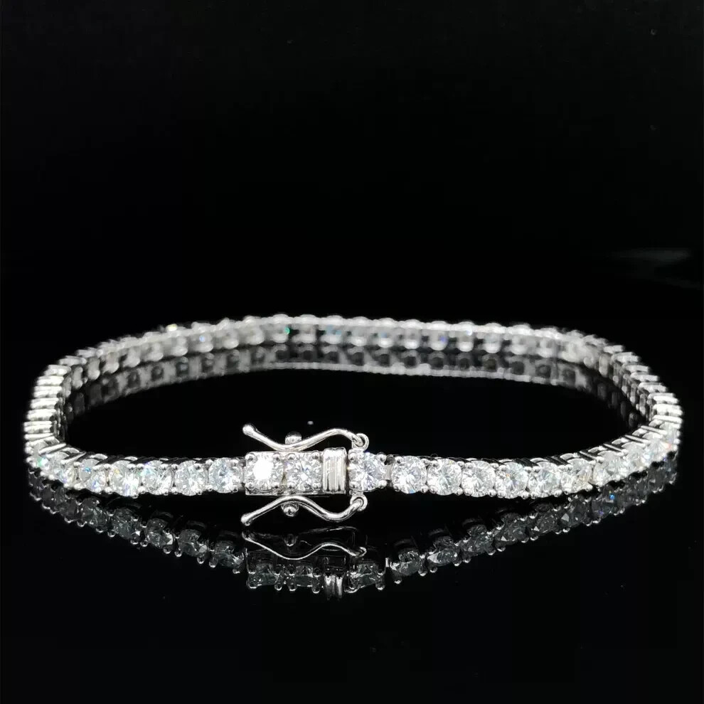 7Ct Round Cut Lab Created Diamond Tennis Bracelet 14K White Gold Plated 7.5″Inch