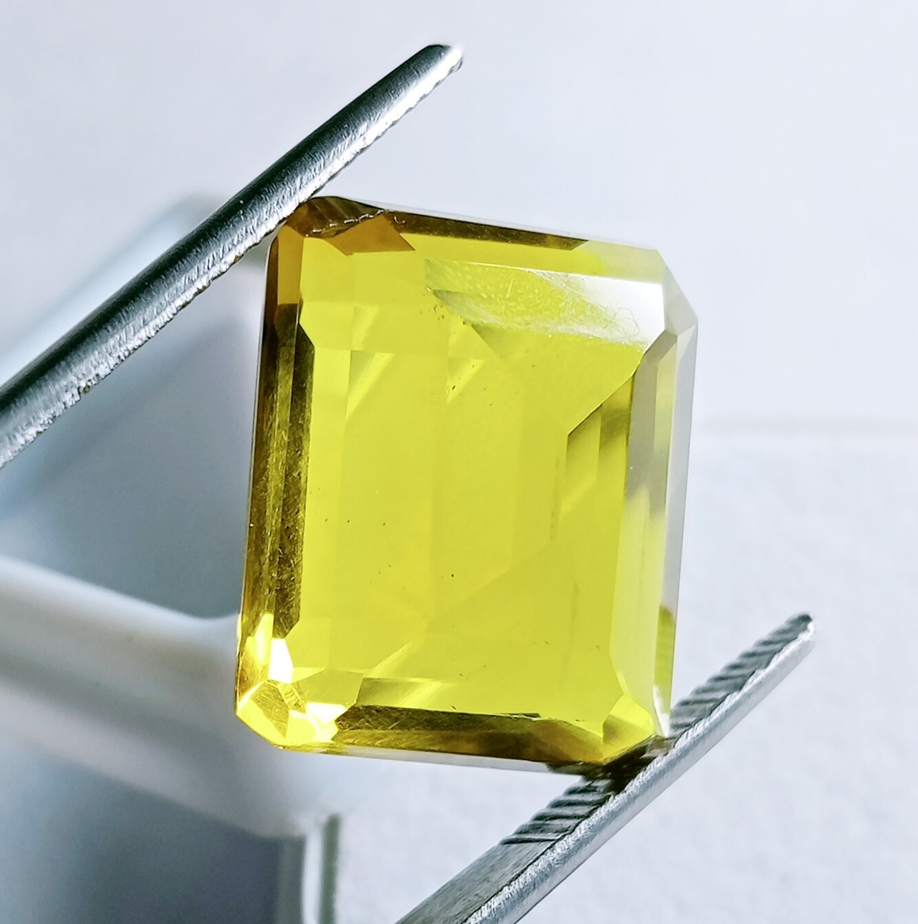 Natural Brazilian Emerald Cut Yellow Topaz Certified 22.65 Ct Loose Gemstone
