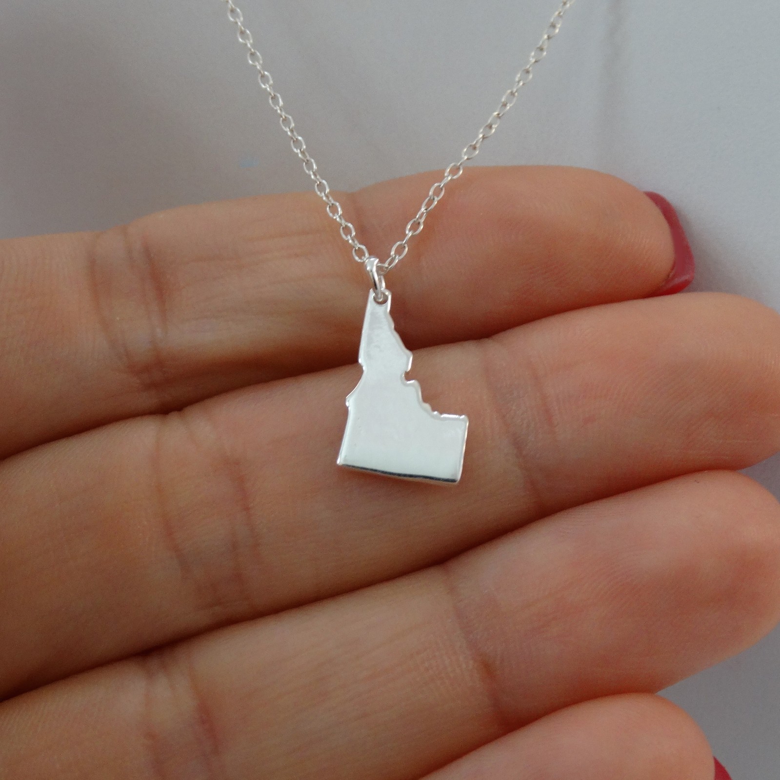 Idaho State Charm Necklace – 925 Sterling Silver – US State Charms Idaho *NEW*