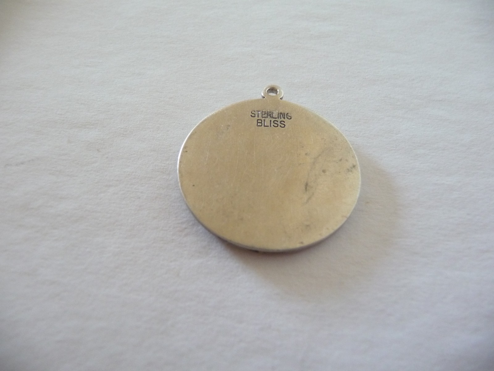 VINTAGE “SAINT MATTHEW PRAY FOR US” STERLING SILVER BLISS ROUND PENDANT