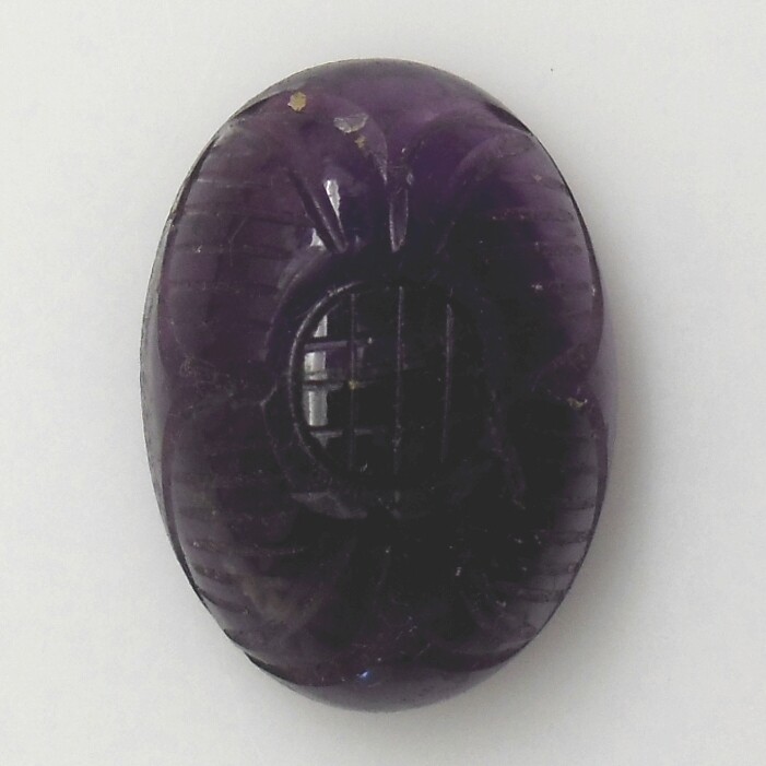 AFRICAN AMETHYST 26.90 x 18.50 MM CARVED OVAL CABOCHON ALL NATURAL F-1320