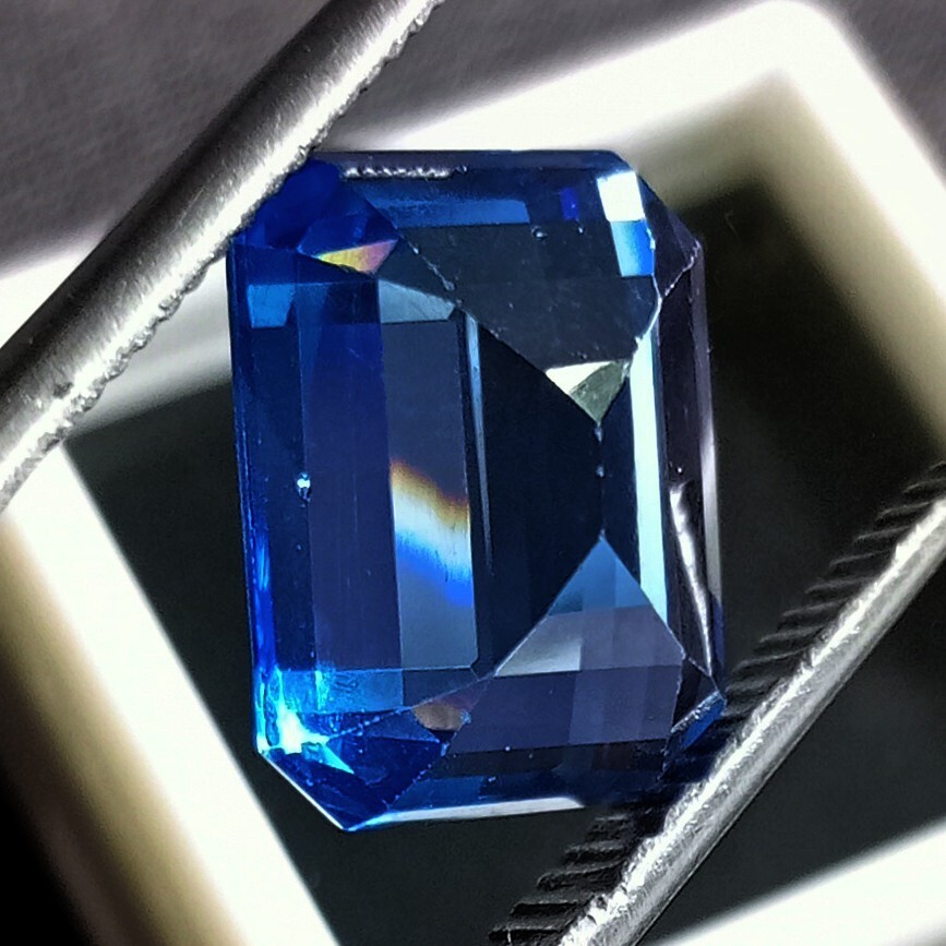 Natural Blue Aquamarine Emerald Cut Certified 10-12 Ct Stunning Loose Gemstone