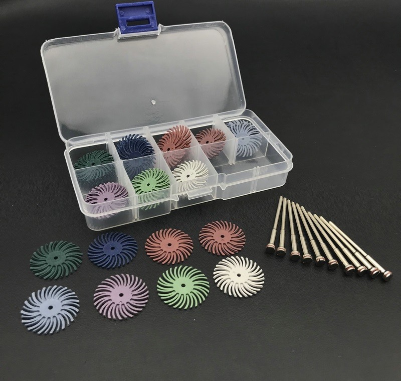 40pcs Radial Bristle Disc Abrasive Brush Polishing Wheel With 10pcs 2.35mm Shank
