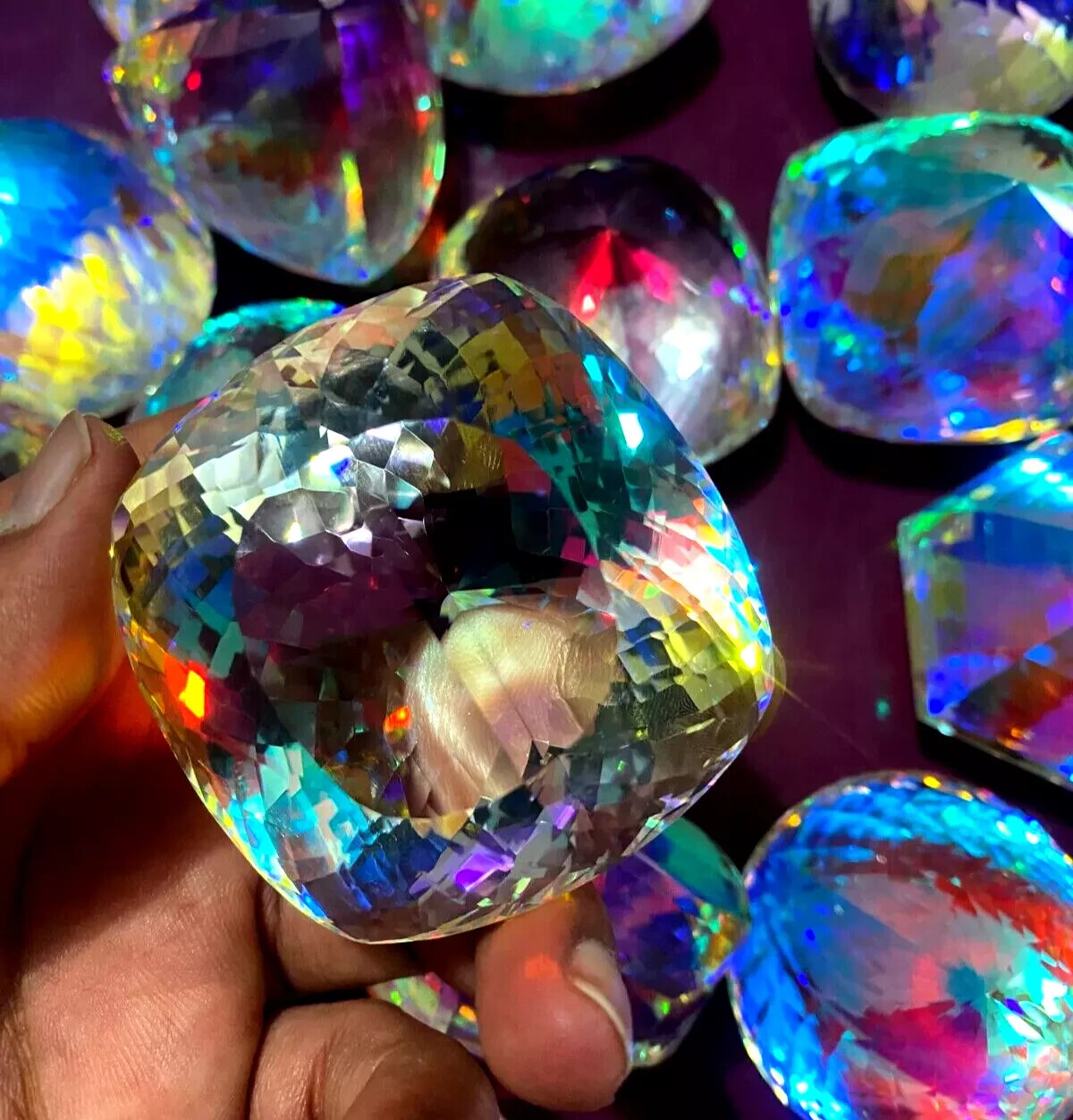 2000 Ct+ Rainbow Color Mix Cut Natural Big Size Mystic Topaz Gemstone Lot A+