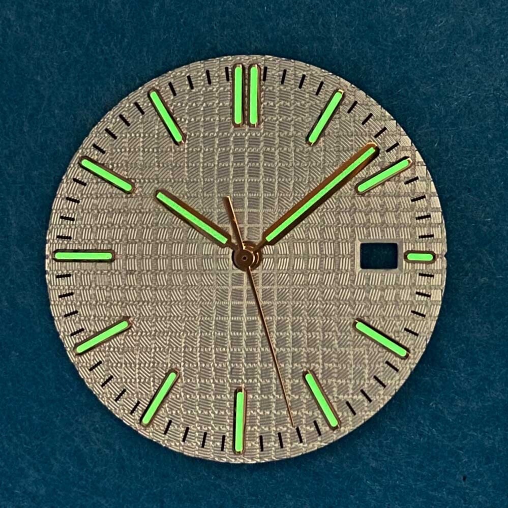 31.8mm Luminous White Rose Gold Watch Dial+ Hands for N35