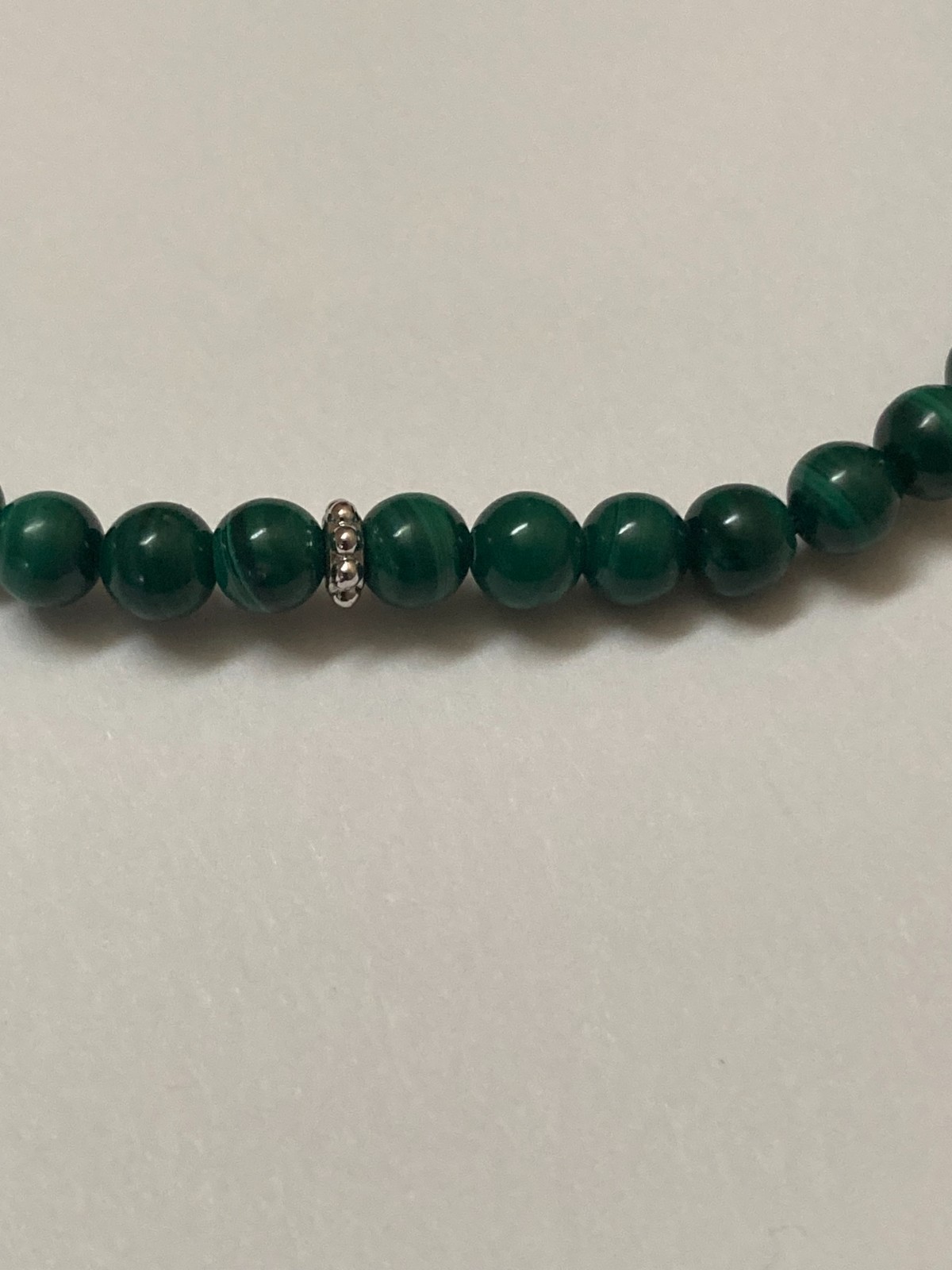 Gabriel & Co 925 Sterling Silver Malachite Beaded Bracelet