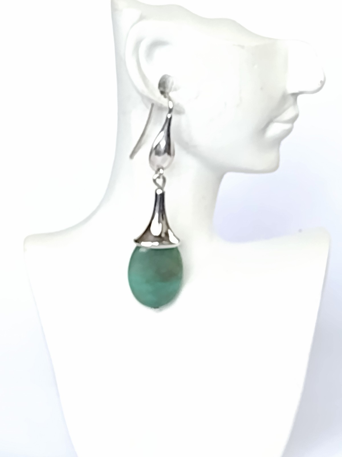 RLM Robert Lee Morris Sterling Turquoise Dangle Earrings 2″ 10g Hook or LeveBack