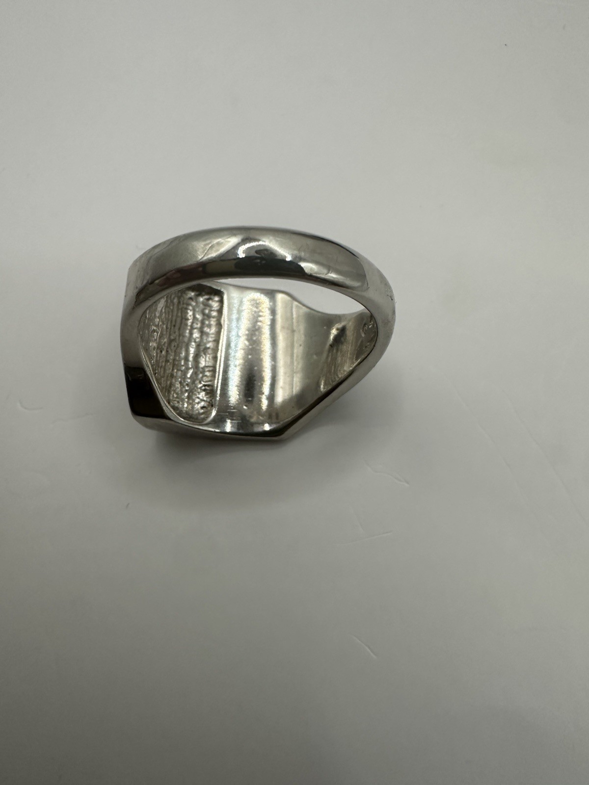 Russian “84” silver ring with turquoise inlay and eagle design. Size 12