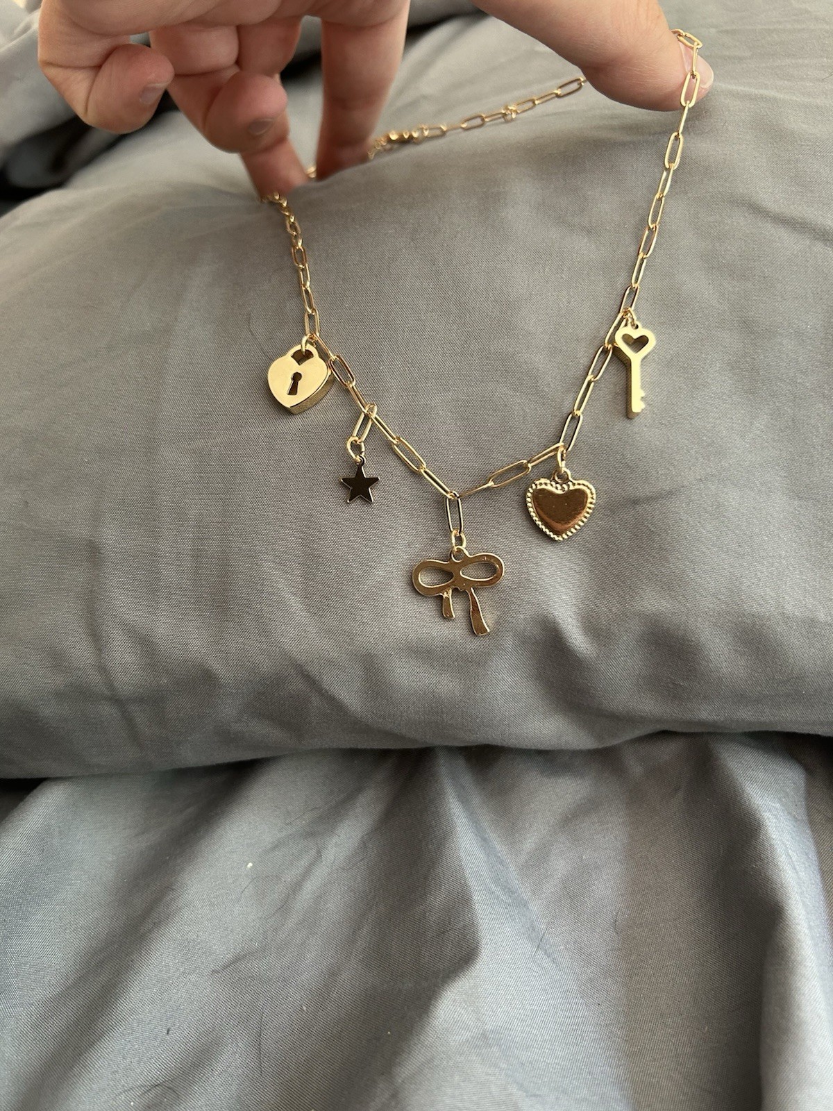 Jewelry Lot – Hearts, Bows And Books – Earrings And Necklace – Gold, Pink, Black