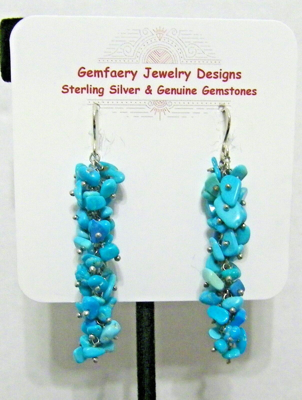 Sterling Silver Natural SLEEPING BEAUTY TURQUOISE Earrings #1818…Handmade USA