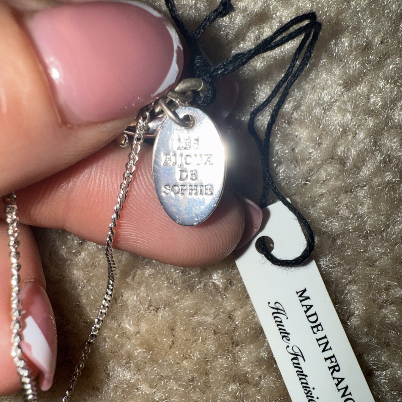 LE BIJOUX DE SOPHIE turquoise present with silver bow pendant silver necklace