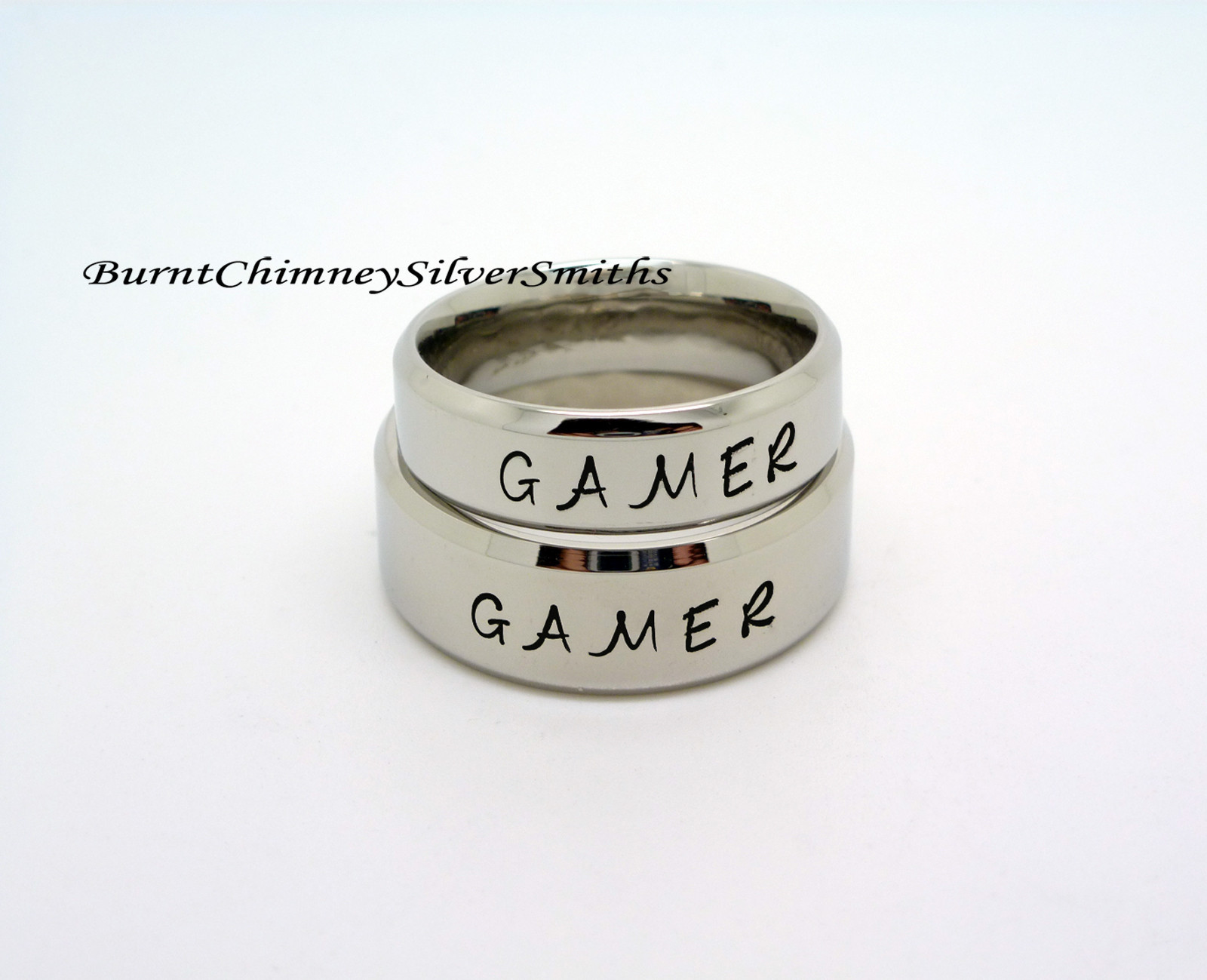 Video Games Jewelry * GAMER* Ring Custom Hand Stamped Stainless Steel Ring