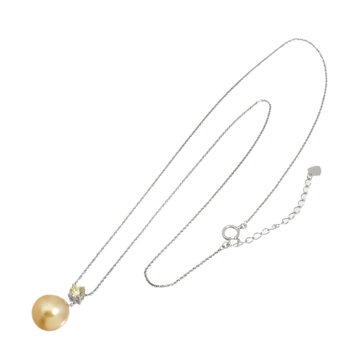 South Sea pearl 10.9mm Diamond 0.315ct Pearl Necklace 18K K18 WG 750 90316304