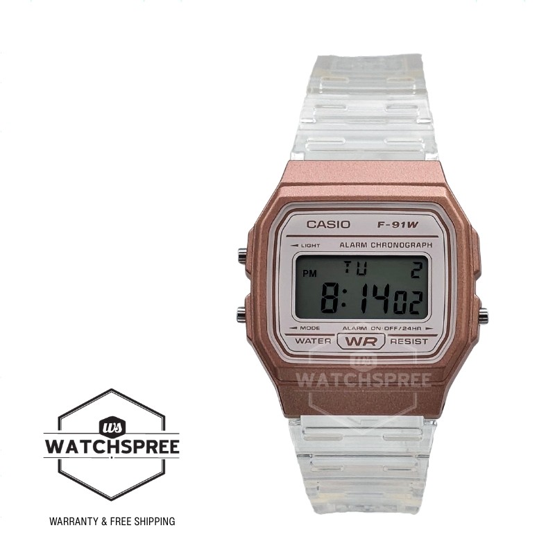 Casio Digital Transparent Resin Band Watch F91WS-7A3 F-91WS-7A3