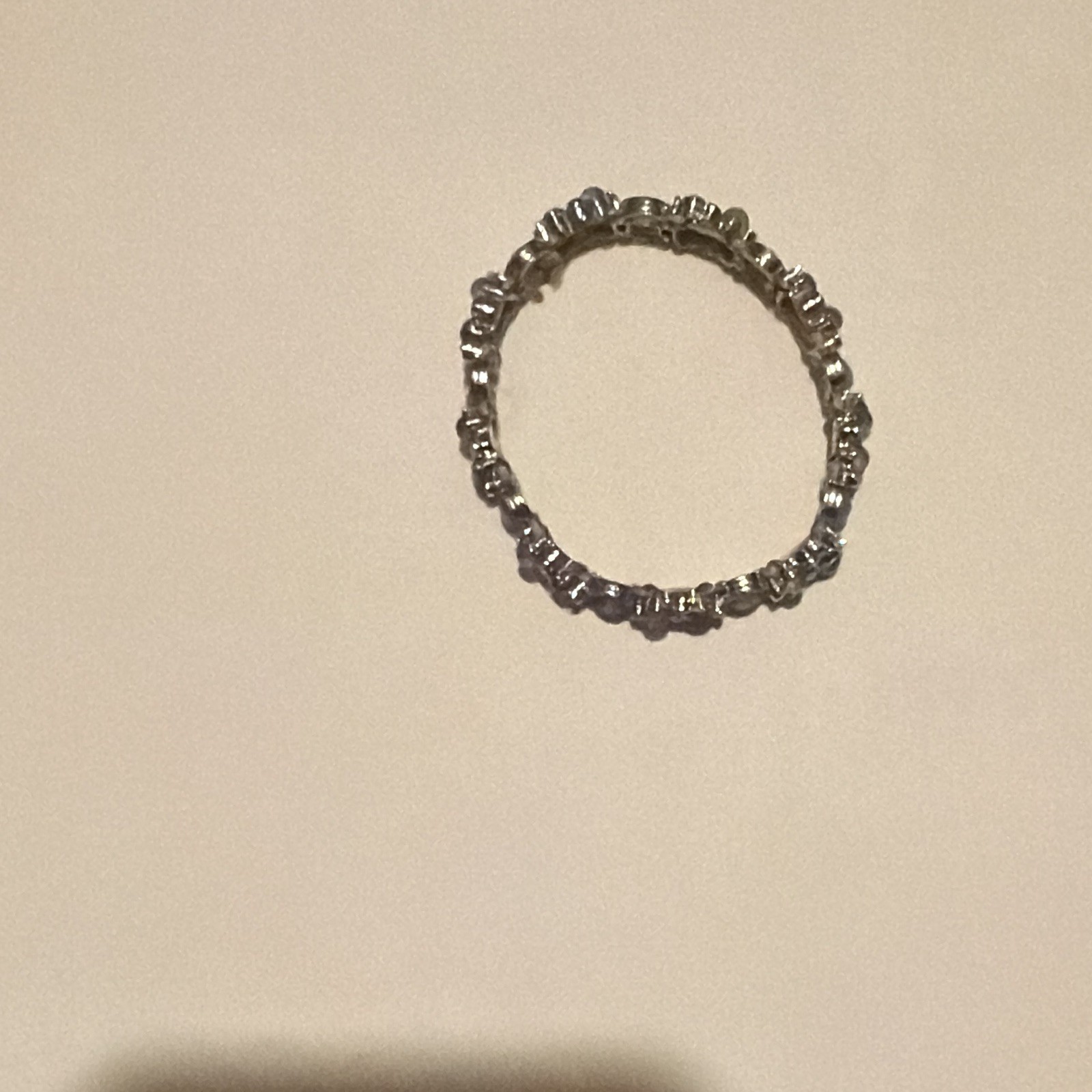 Silver Tone Textured Metal Band Ring Size 7, 2mm Width, No Stone, Band Style