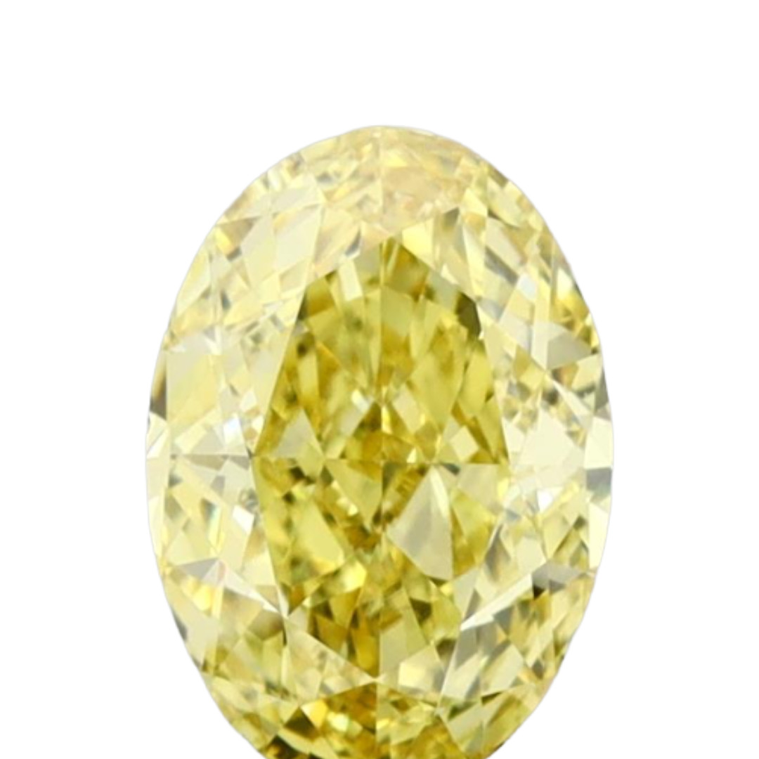 1.14 Ct Fancy Intense Yellow Oval Lab Grown Diamond IGI VS1 Excellent Cut