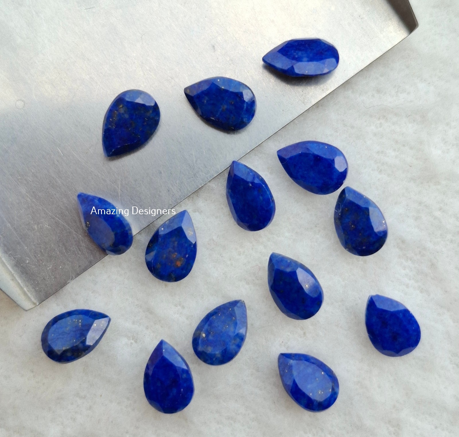 Natural Lapis Lazuli Pear Faceted Cut 5x7mm to 20x25mm Loose Gemstone