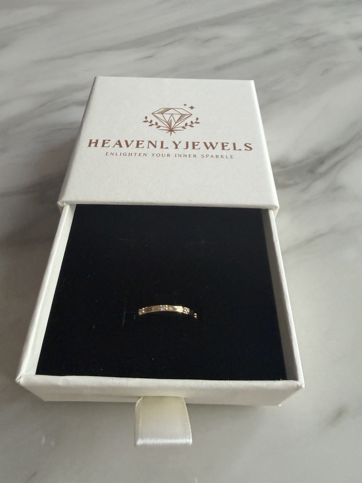 18k Gold Plated 925 Sterling Silver Filled Cubic Zircona Dainty Thin Ring Gift