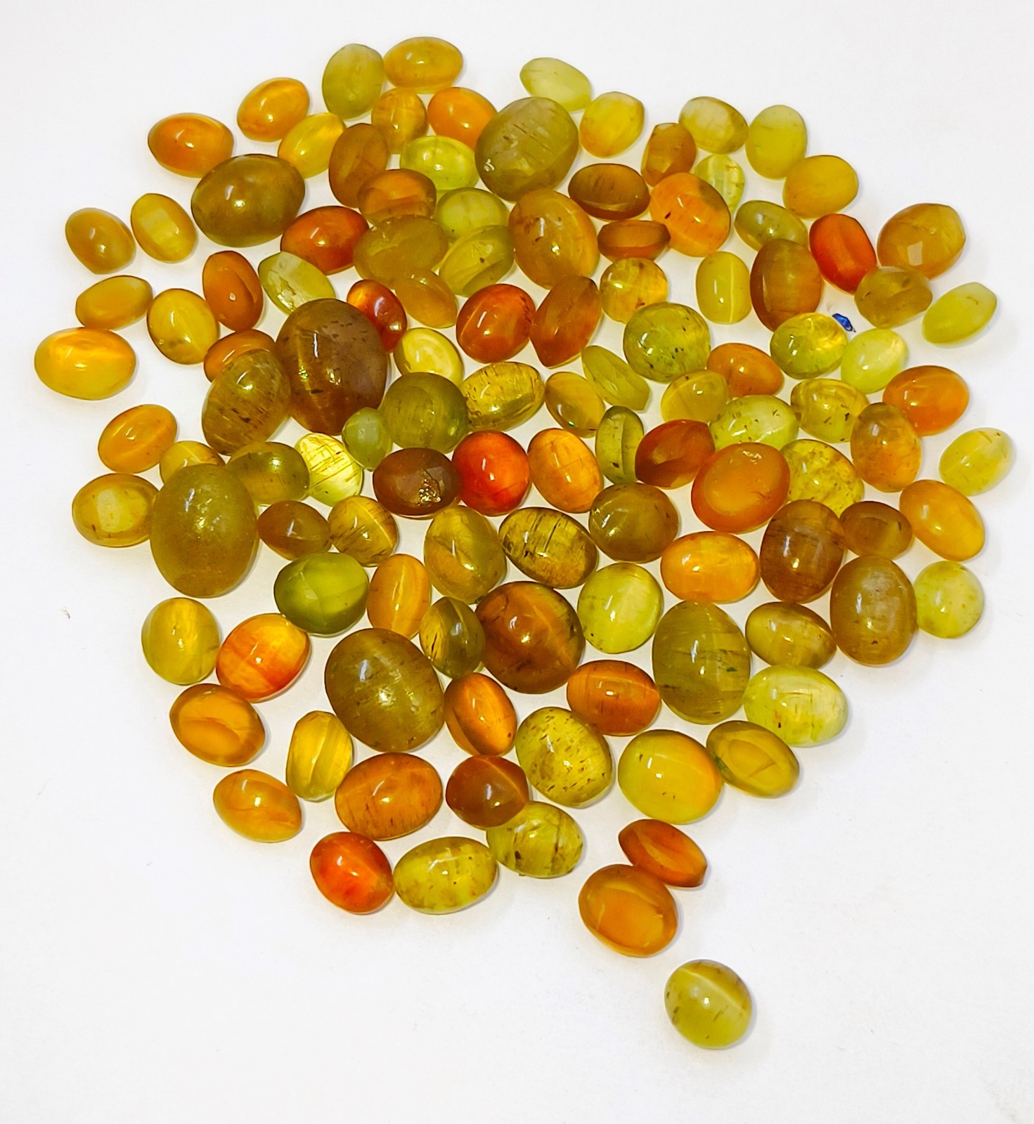 Natural Chrysoberyl Cat’s Eye 5-10 MM Oval Cabochon Loose Gemstone Lot