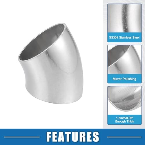 45 Degree Steel Exhaust Elbow Pipe Bend Tube Durable 32mm OD Modified 1.25inch