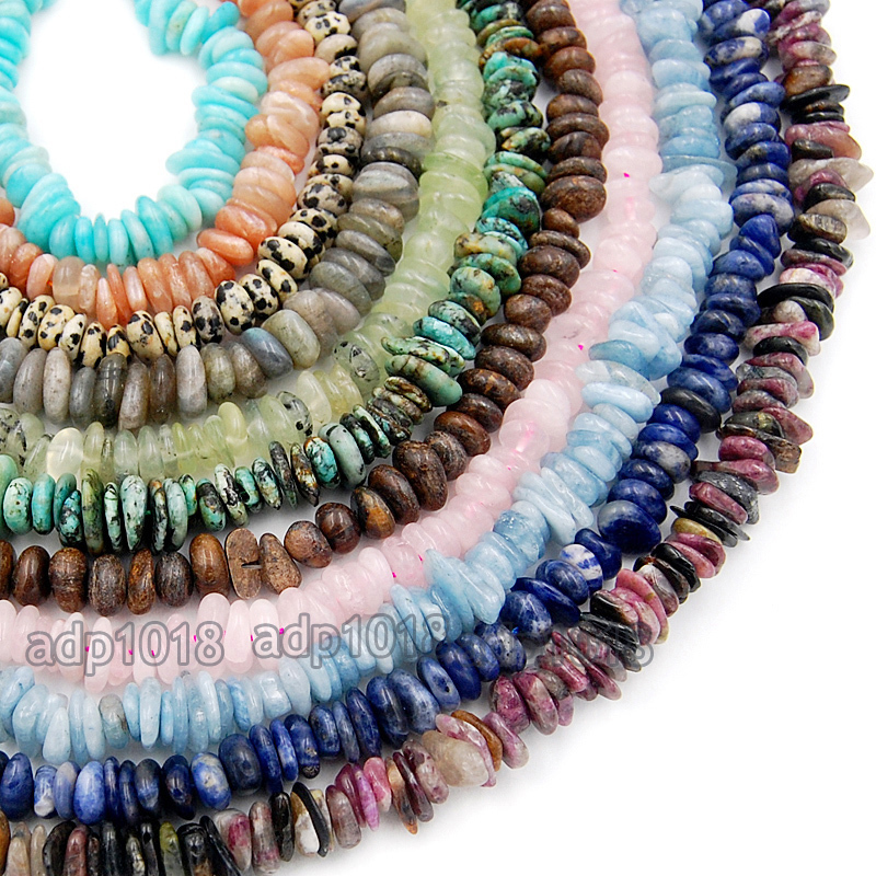 4×8-10x13mm Natural GemStone heishi Freeform Spacer Beads Strand 15.5″