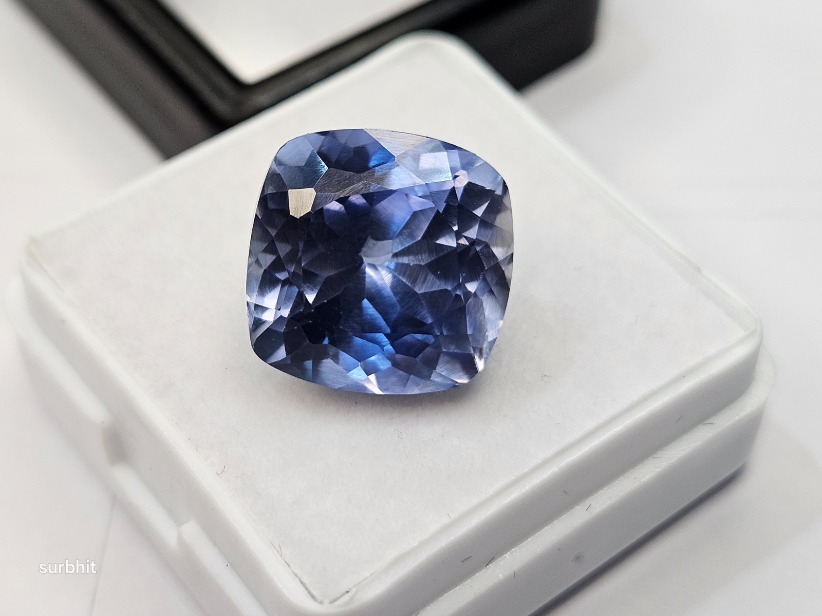 Shine Blue VVS Tanzanite Cushion Cut 13+Ct Natural Certified Loose Gemstone