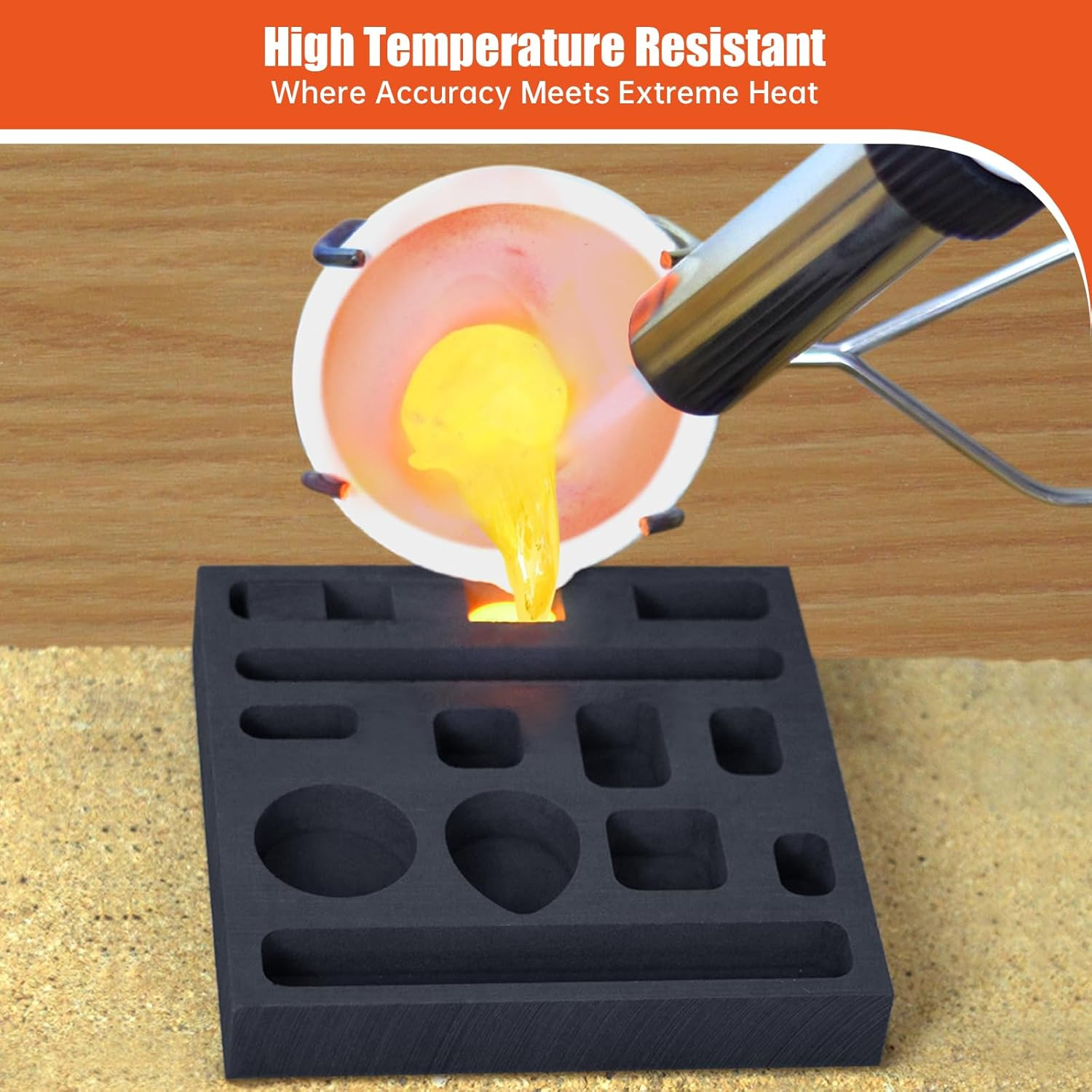 9 Pieces Graphite Torch Melting Casting Kit, Includ 2 Crucible Stir Stick|Castin