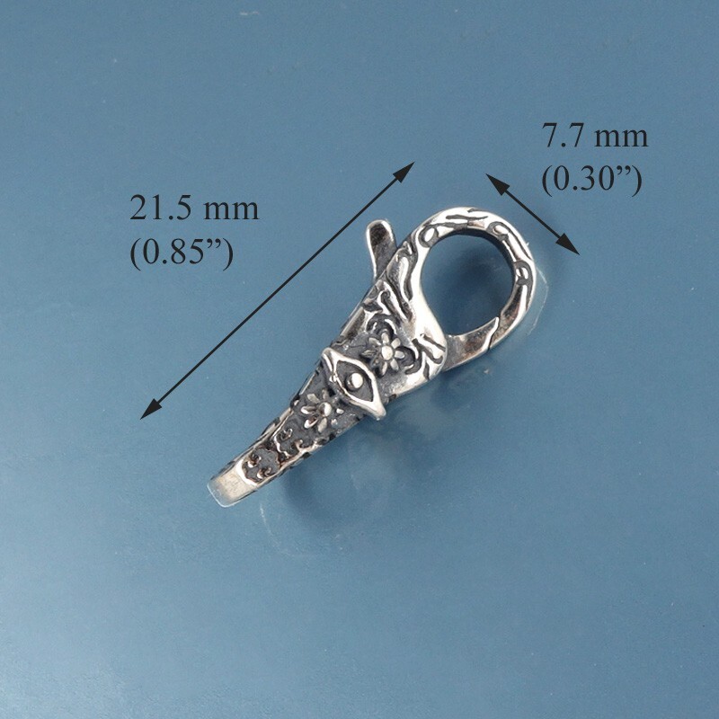 Sterling Silver Double Openings Daisy n Wind Lobster Claw Clasp Connector #44074