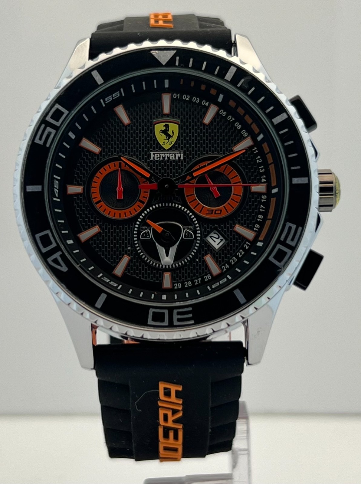 Premium Scuderia Ferrari ChronographSport Black Dial Date Working Wristwatch