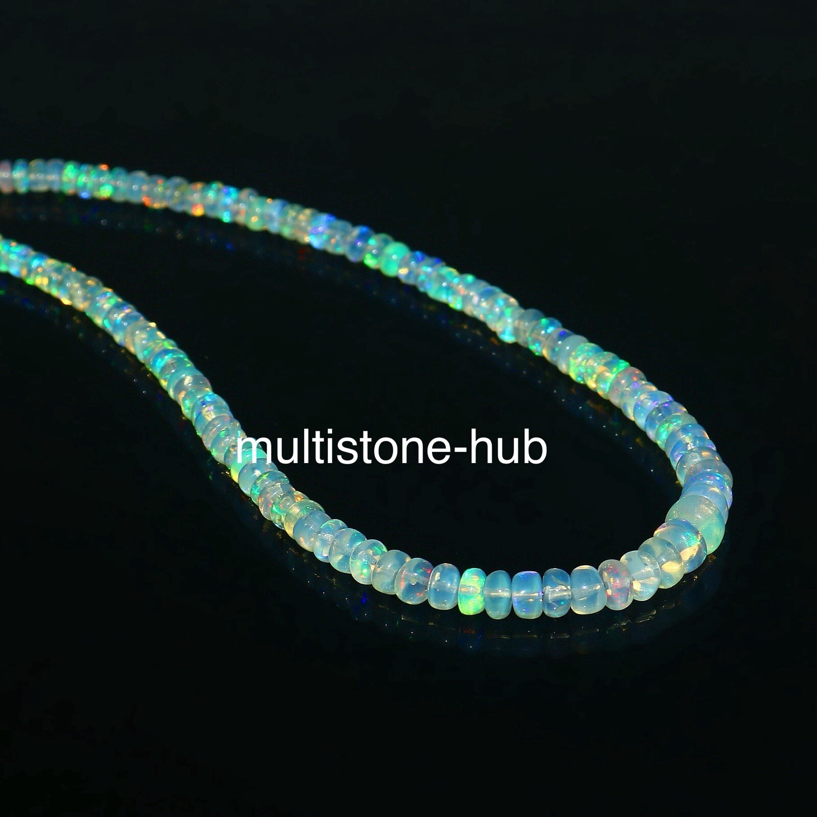 Natural Ethiopian Welo Fire Opal Rondelle Beads Gemstone Necklace 16 Inches