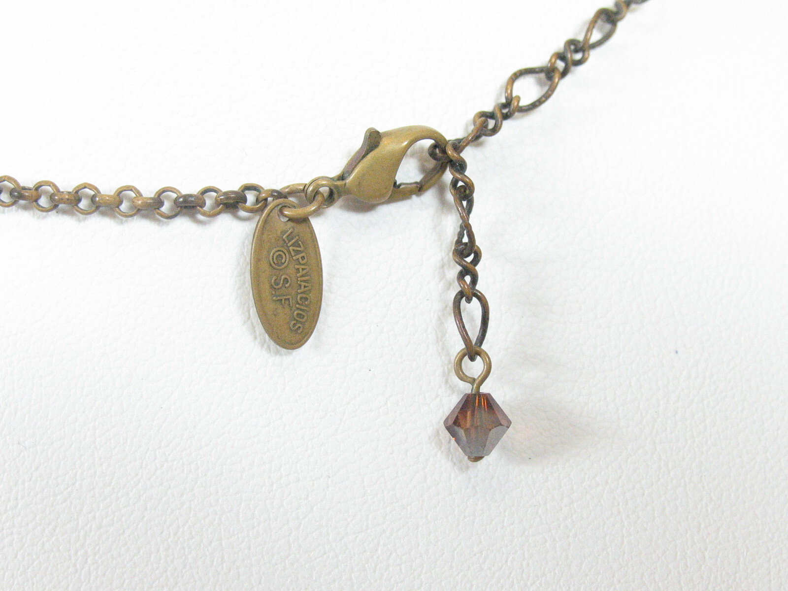 Liz Palacios Green Blue and Brown Reflective Crystal Necklace