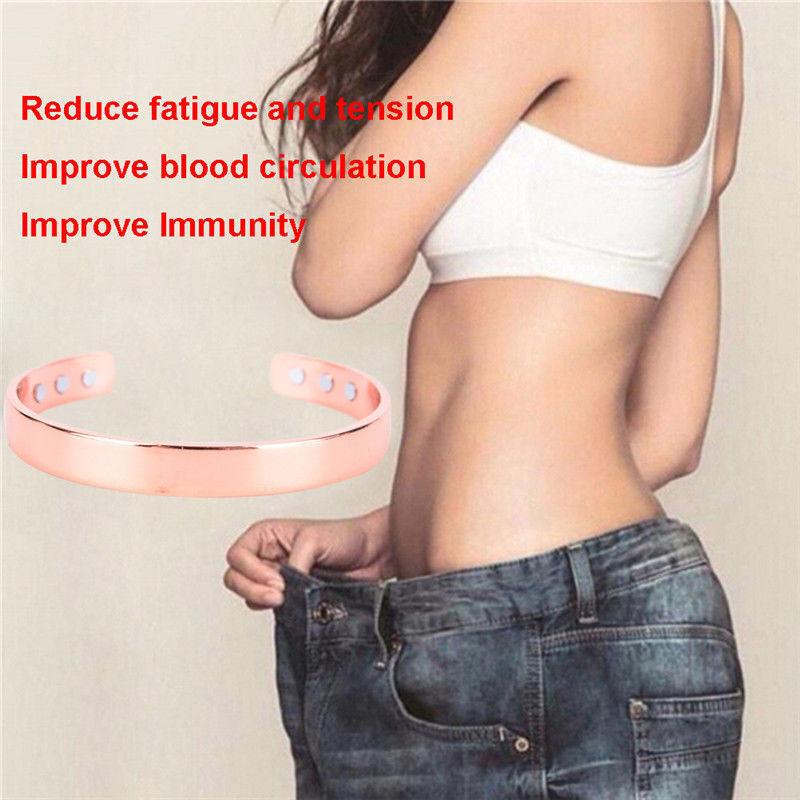 2× Pure Copper Magnetic Bracelet Arthritis Therapy Energy Bangle Pain Relief USA