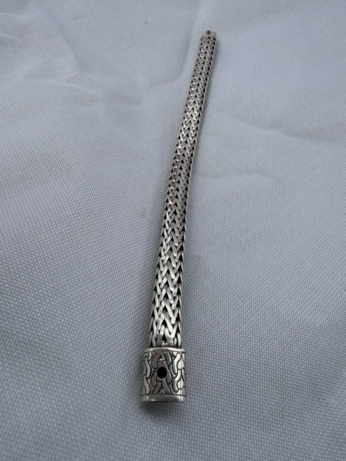 John Hardy Sterling Bracelet 925 Full Link Polished Twisted Size 7.25