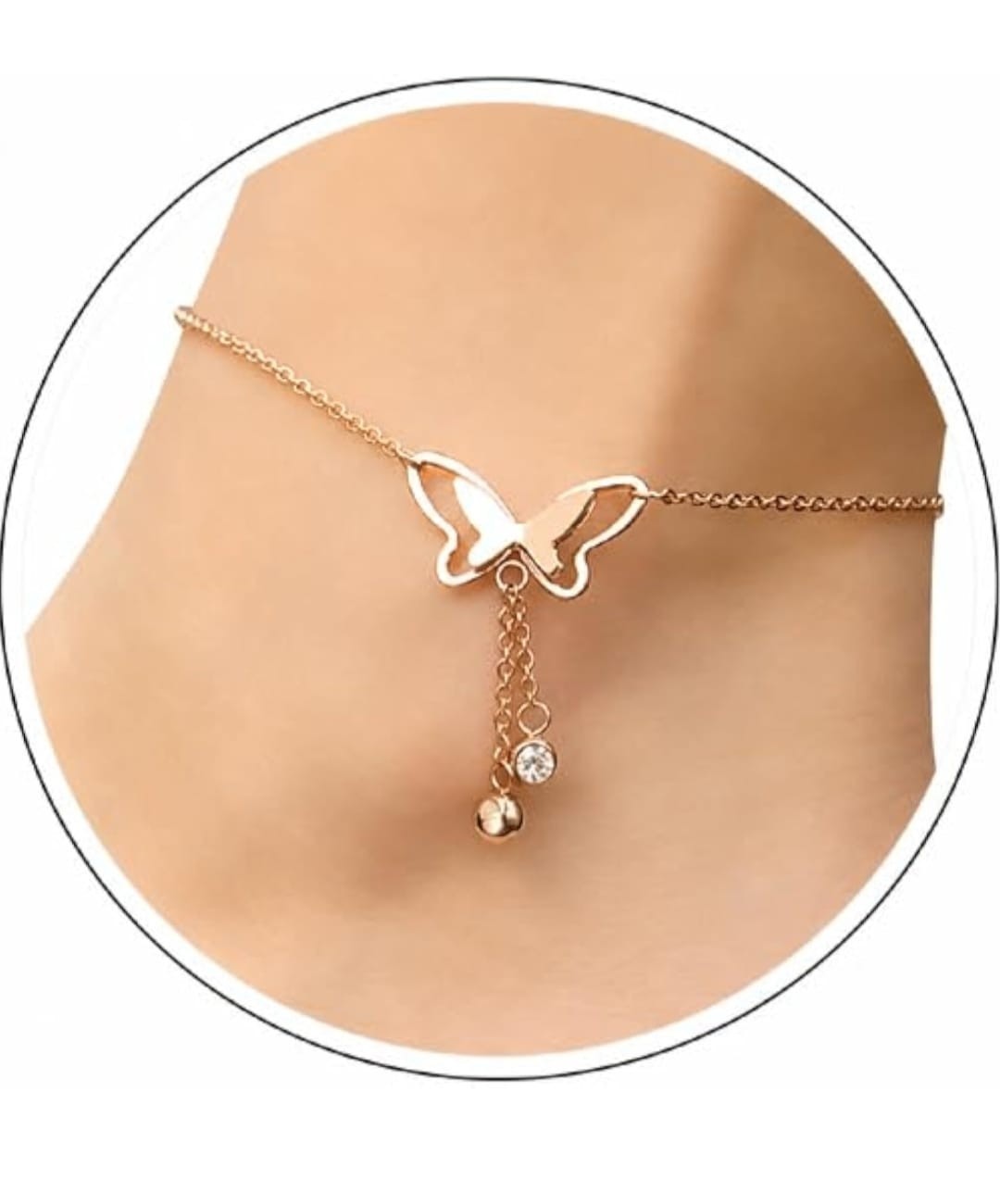 Indian bollywood butterfly shaped minimal anklet for women and girls