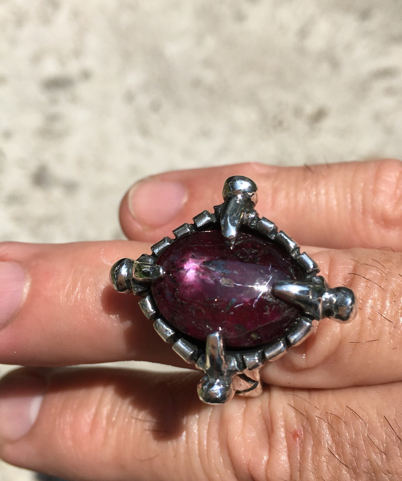 star sapphire Ruby ring Templer masonic style -size 8.5–100% authentic!