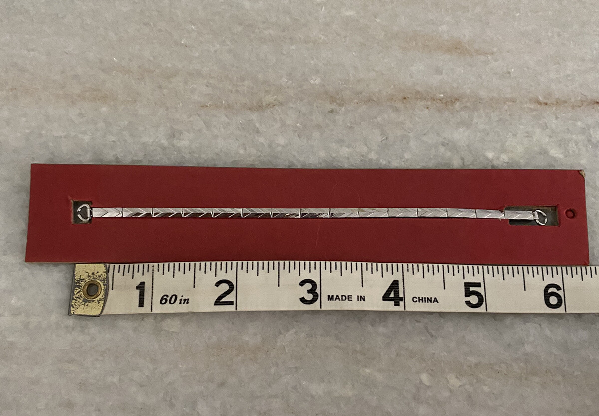NOS 1/20 10k White Gold Filled Womans Smart Line Carl Sable Co Watch Band Strap
