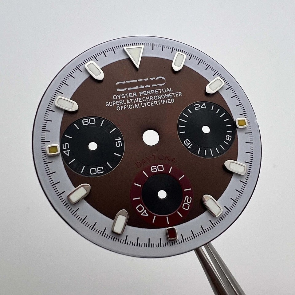 29.5MM Colorful Multi-functional Watch Dial Green Luminous for VK63 Movement