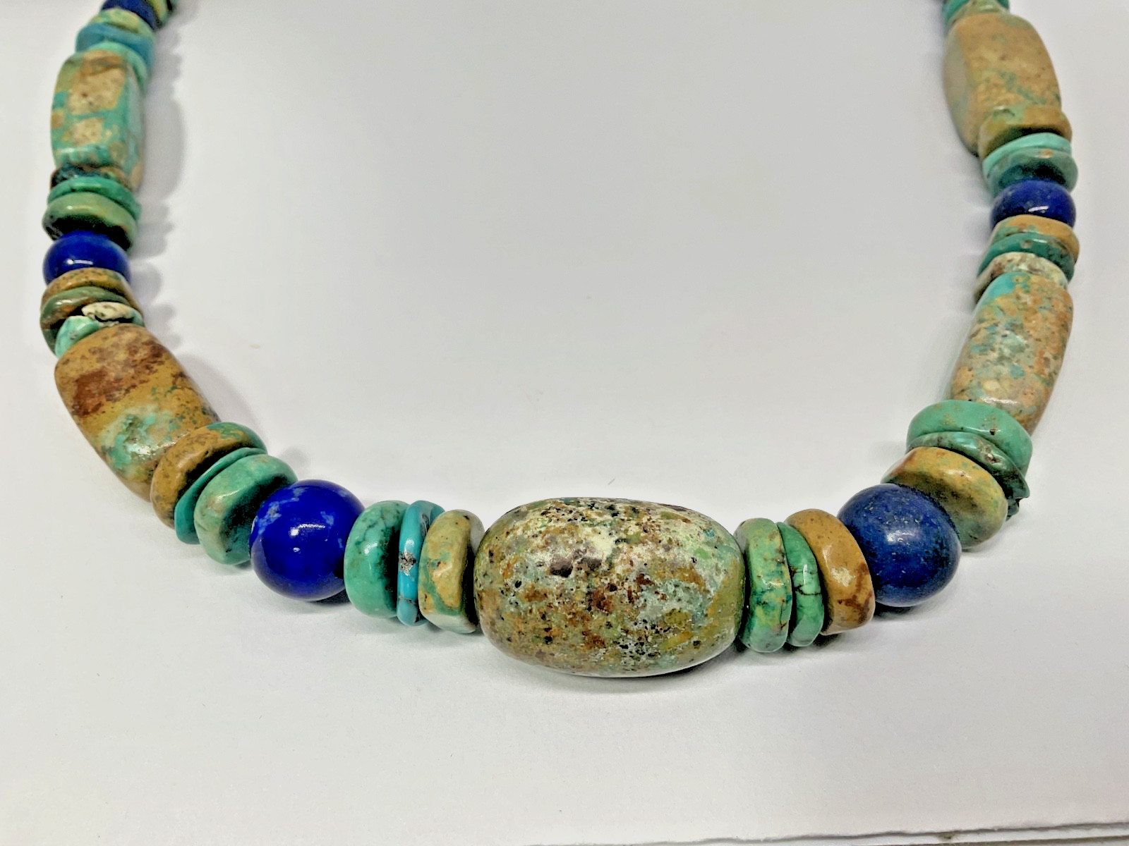 Jay King DTR Azure Peaks Turquoise Lapis Lazuli Sterling Silver Bead Necklace