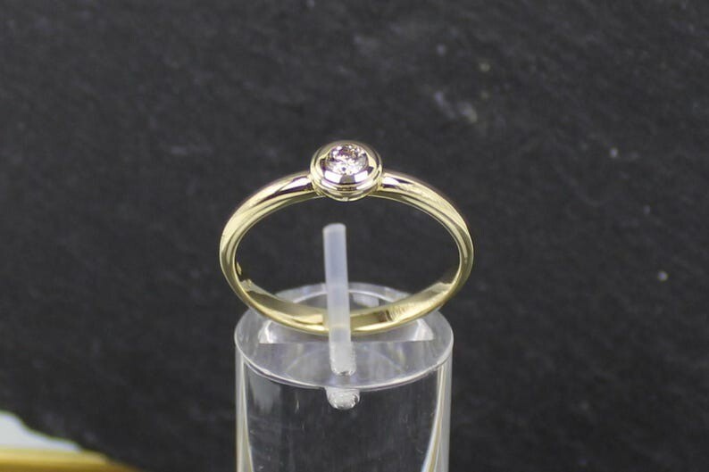 Diamond ring, brilliant ring, 375 gold, Australia, 0.20 ct.