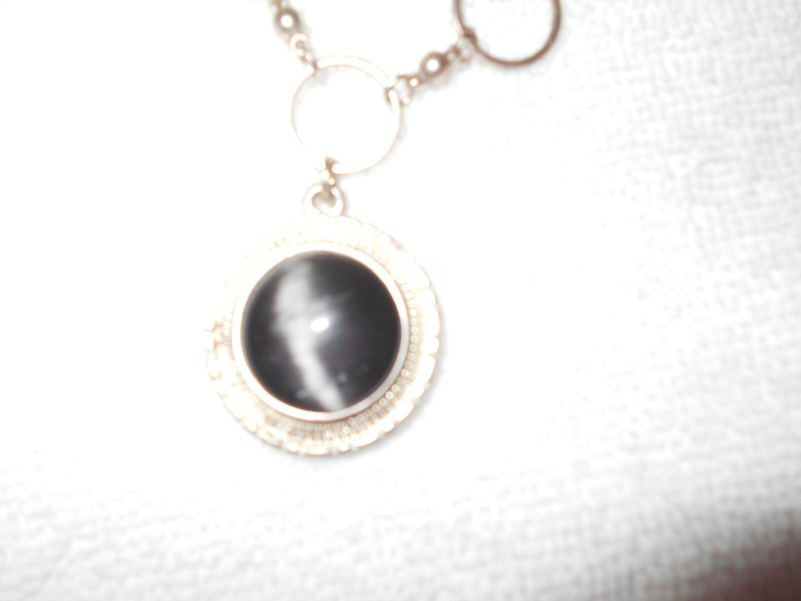 Moonstone Round 925 Silver Necklace with 15 Inch Chain