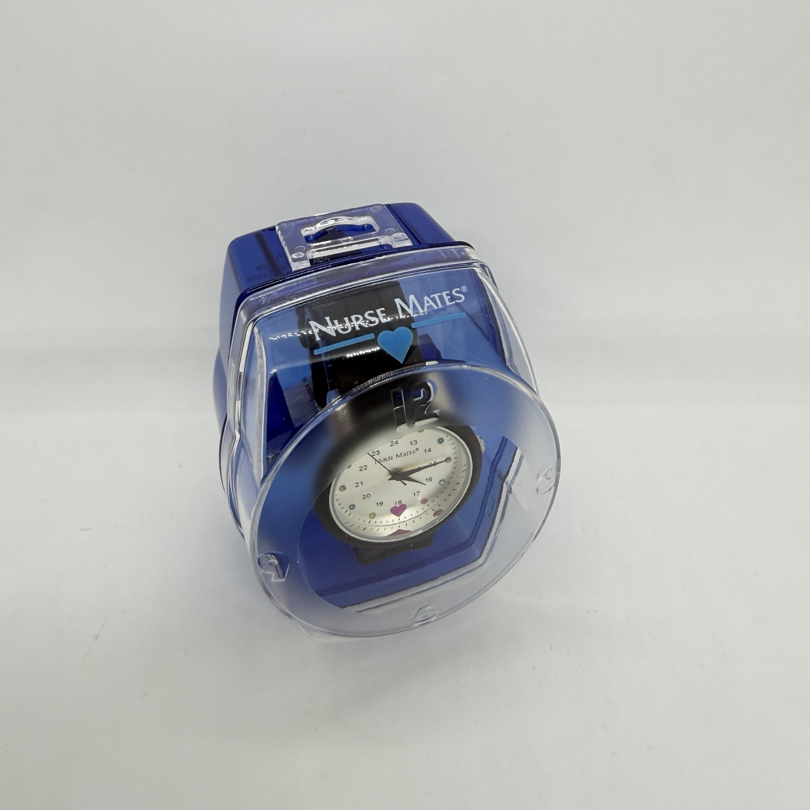 Nurse Mates Sparkle nurse watch water-resistant Silicone strap – Black Silver