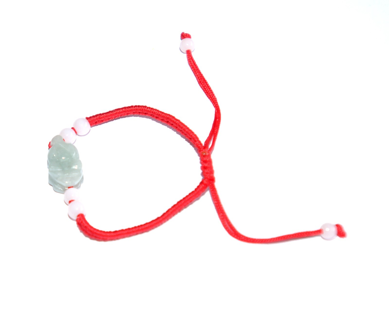 Macrame Friendship Adjustable Red Cord Feng Shui Jade Charm Bracelet Pi Yao