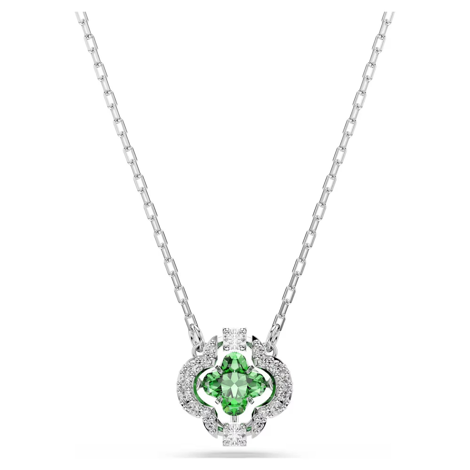 Swarovski Zirconia Una Angelic Pendant, Mixed Cuts Green, Rhodium Plated 5757785
