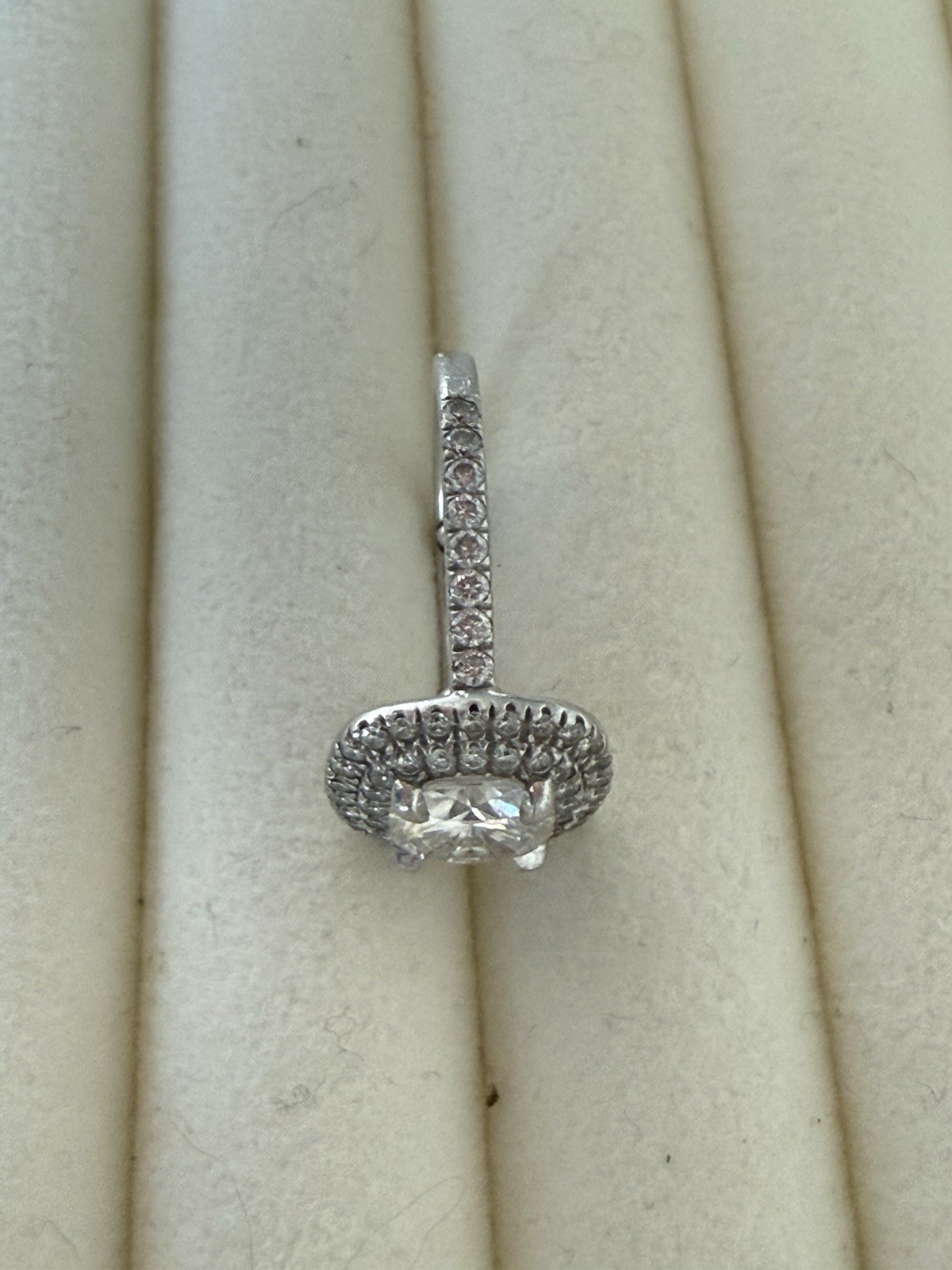 Brilliant Earth Platinum Halo Ring 7mm Cushion Moissanite Sz 4.5 Fits 4.0