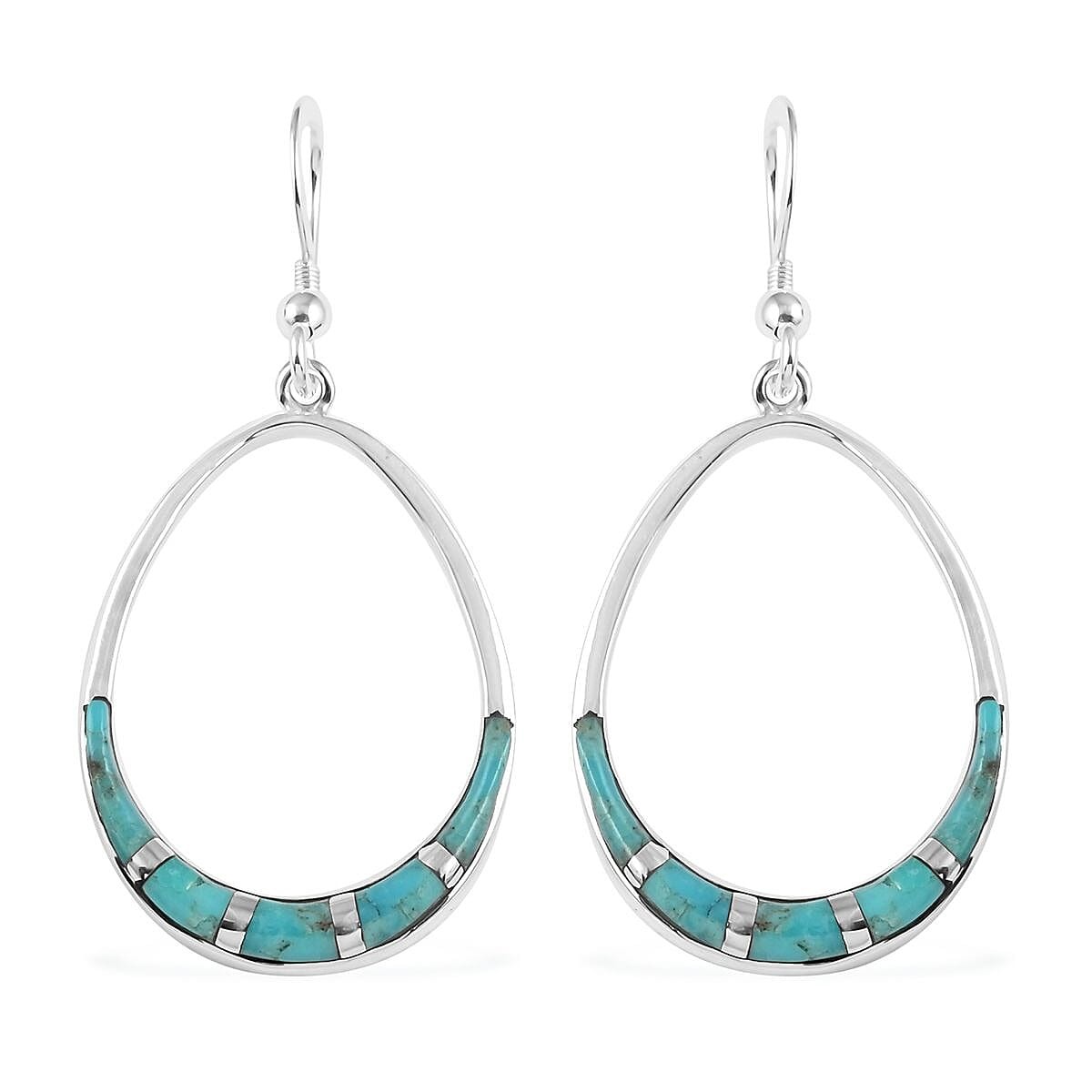 Turquoise Dangle Earrings in Sterling Silver 0.70 ctw
